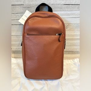 Coach Metropolitan Soft Pack backpack, new w/tags, saddle brown pebbled leather